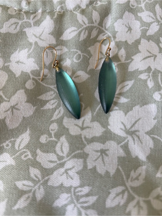 Alexis Bittar Jewelry - ALEXIS BITTAR Vintage Teal Green Lucite Drop Earrings SIGNED
